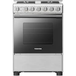Toshiba Free Standing Gas Cooker 4 Zones - Black/Stainless Steel (RB2-60G4GE(MR)-R)